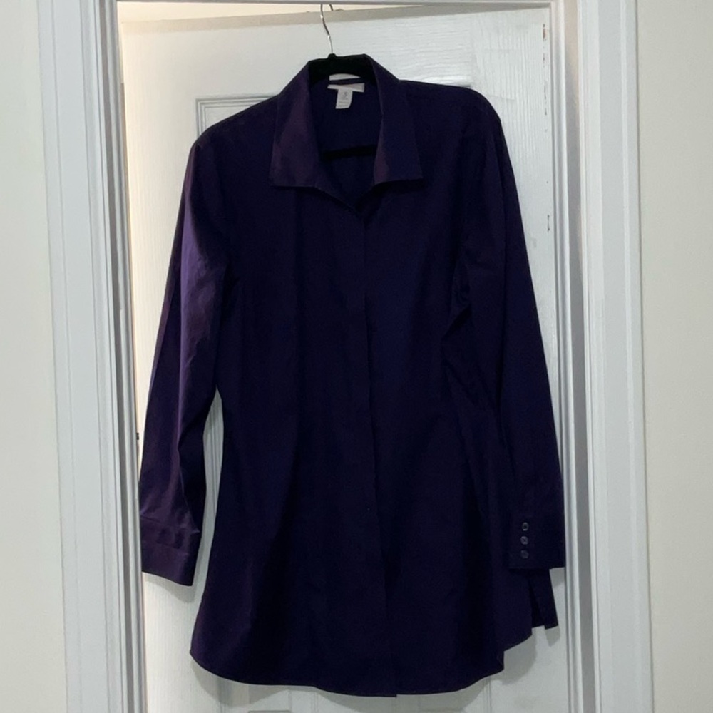 Chico's Deep Purple Button Down Shirt 3